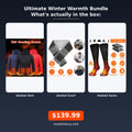 Ultimate Winter Warmth Bundle - heated vest, heated scarf and heated socks, actual items included