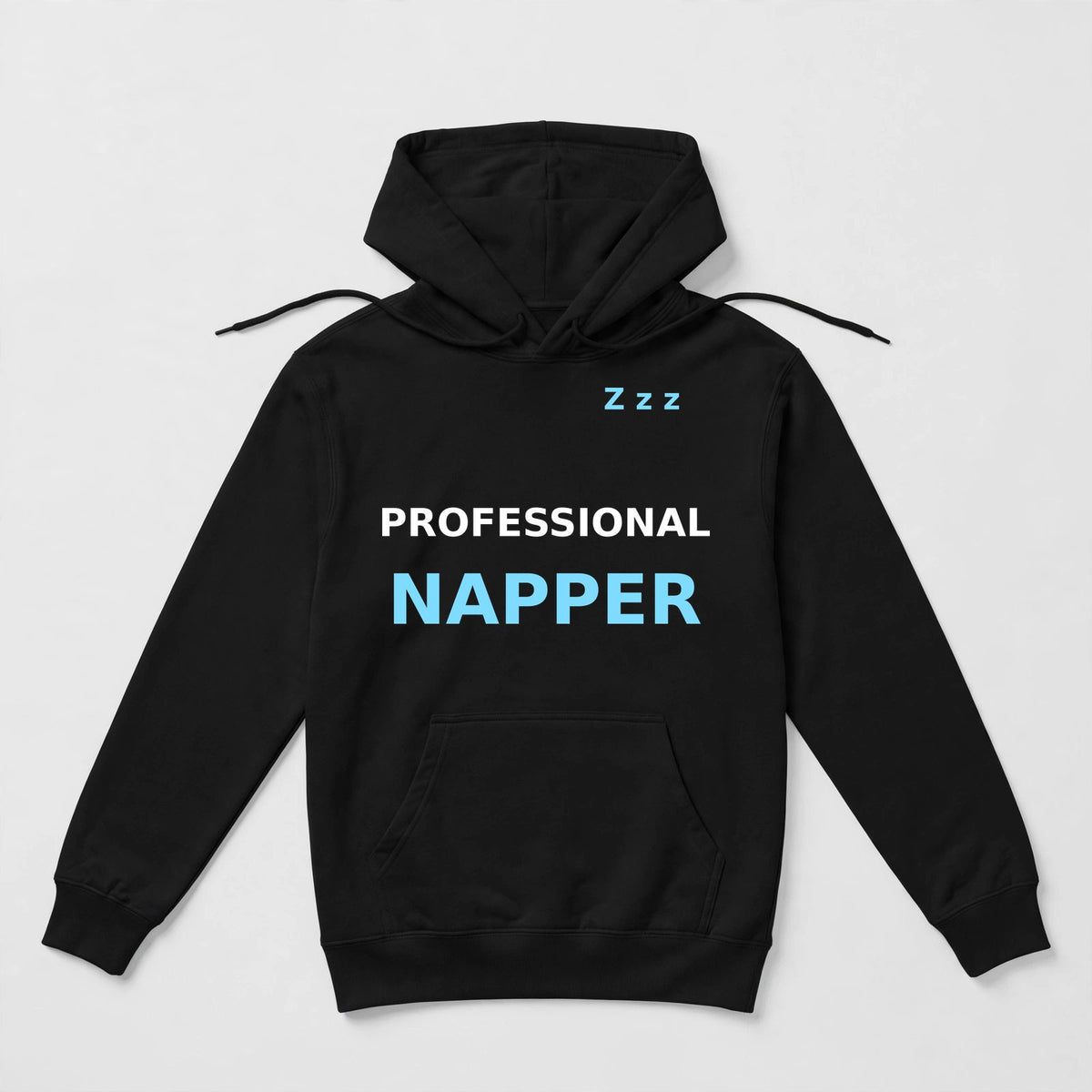 Professional Napper design on a black unisex hoodie