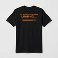 Spooky Season Loading design on a black unisex t-shirt